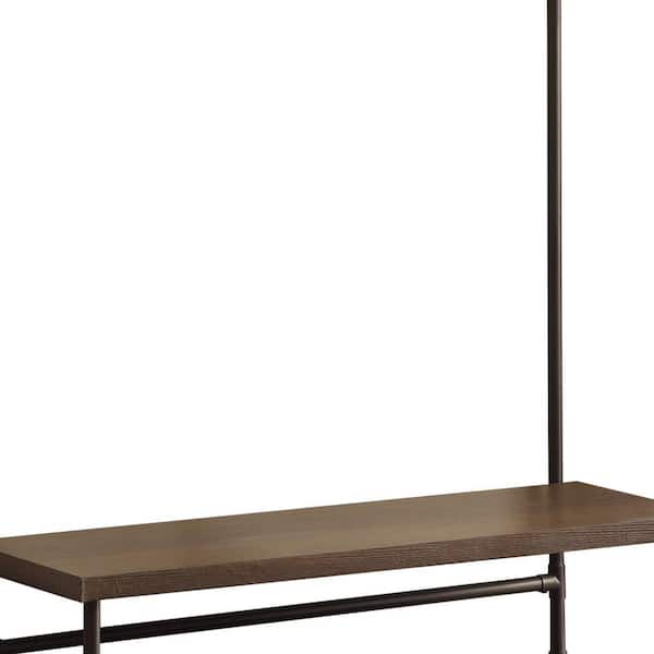 Industrial Inspired Brown and Bronze Hall Tree with Built in Bench