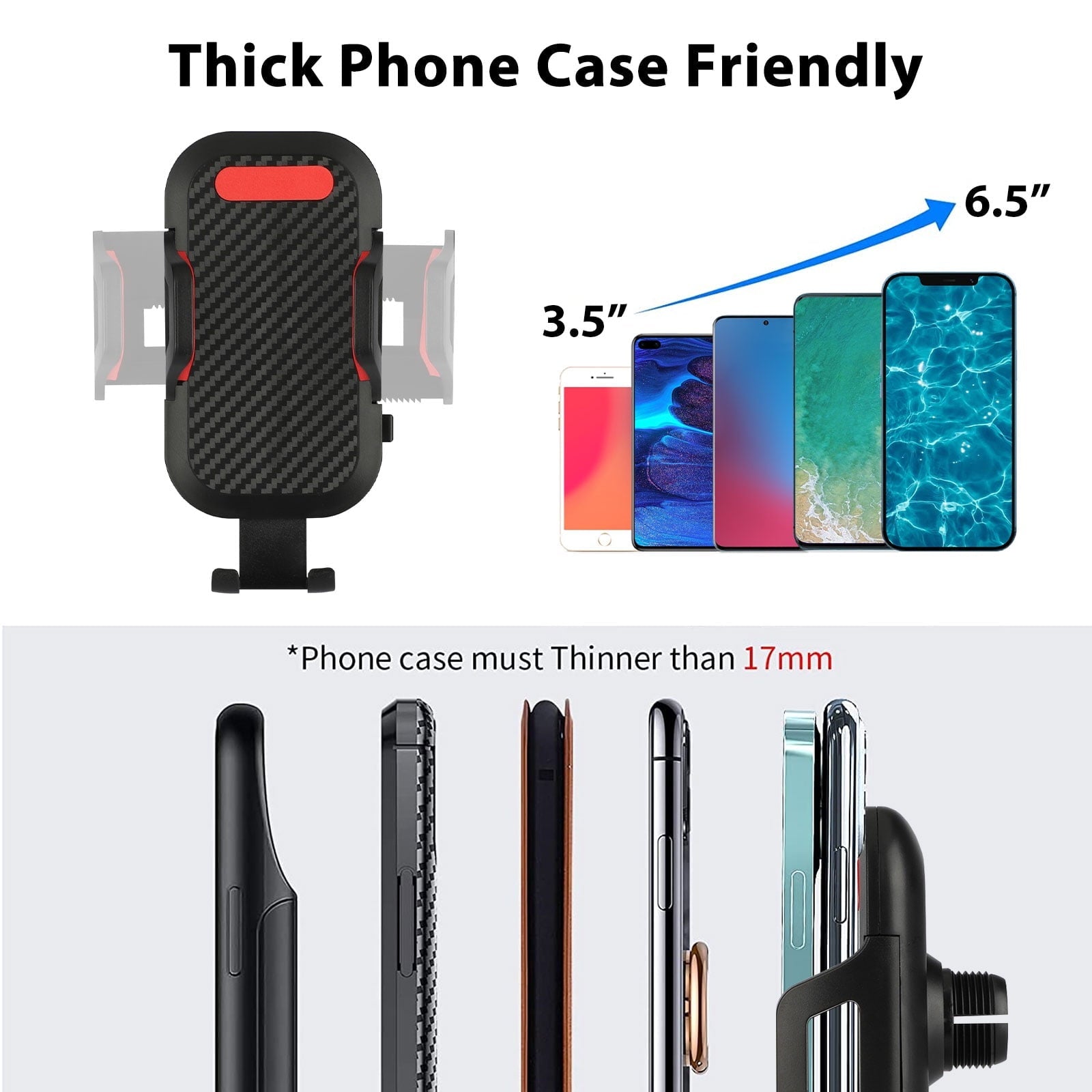 EEEkit Car Phone Holder, Universal Long Arm Phone Mount Cradle for Windshield Dashboard, Car Suction Cup Phone Mount Compatible with iPhone 13 Mini Pro Max 12 11 Pro Max XS XR, Galaxy Note 20 S20