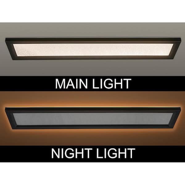 48 in. x 10 in. Oil Rubbed Bronze LED Flush Mount Light (4-Pack)