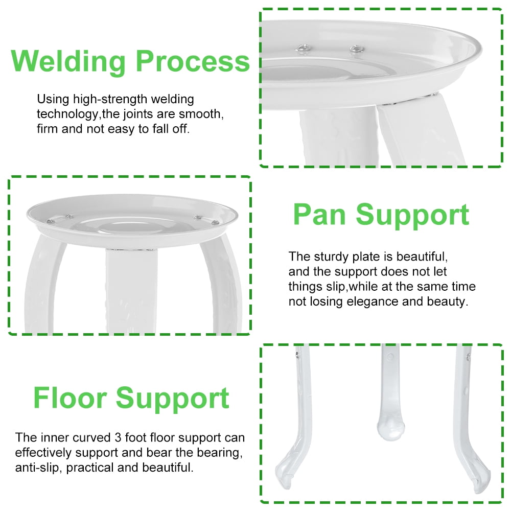 2 Tier Metal Plant Stand, Plant Shelf Flower Pot Holder Display Storage Shelf, Side Table End Table for Indoor Outdoor Patio Garden Home Office, White