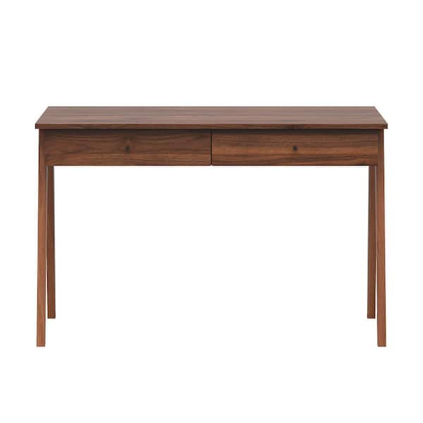 Hathaway 47.4 in. Walnut Writing Desk in Finished Wood