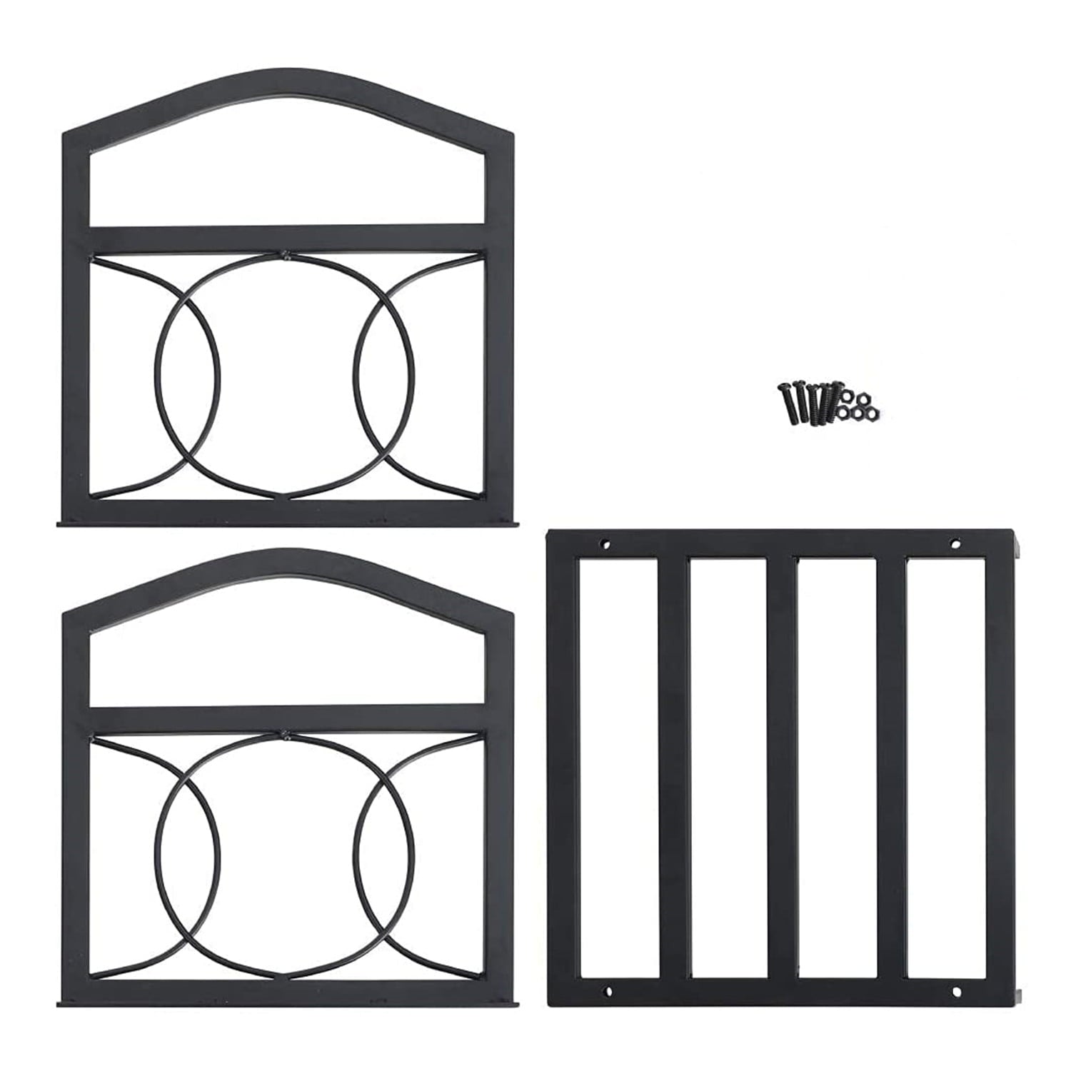 Sophia & William Garden Steel Firewood Log Rack Fireside Log Rack - Black