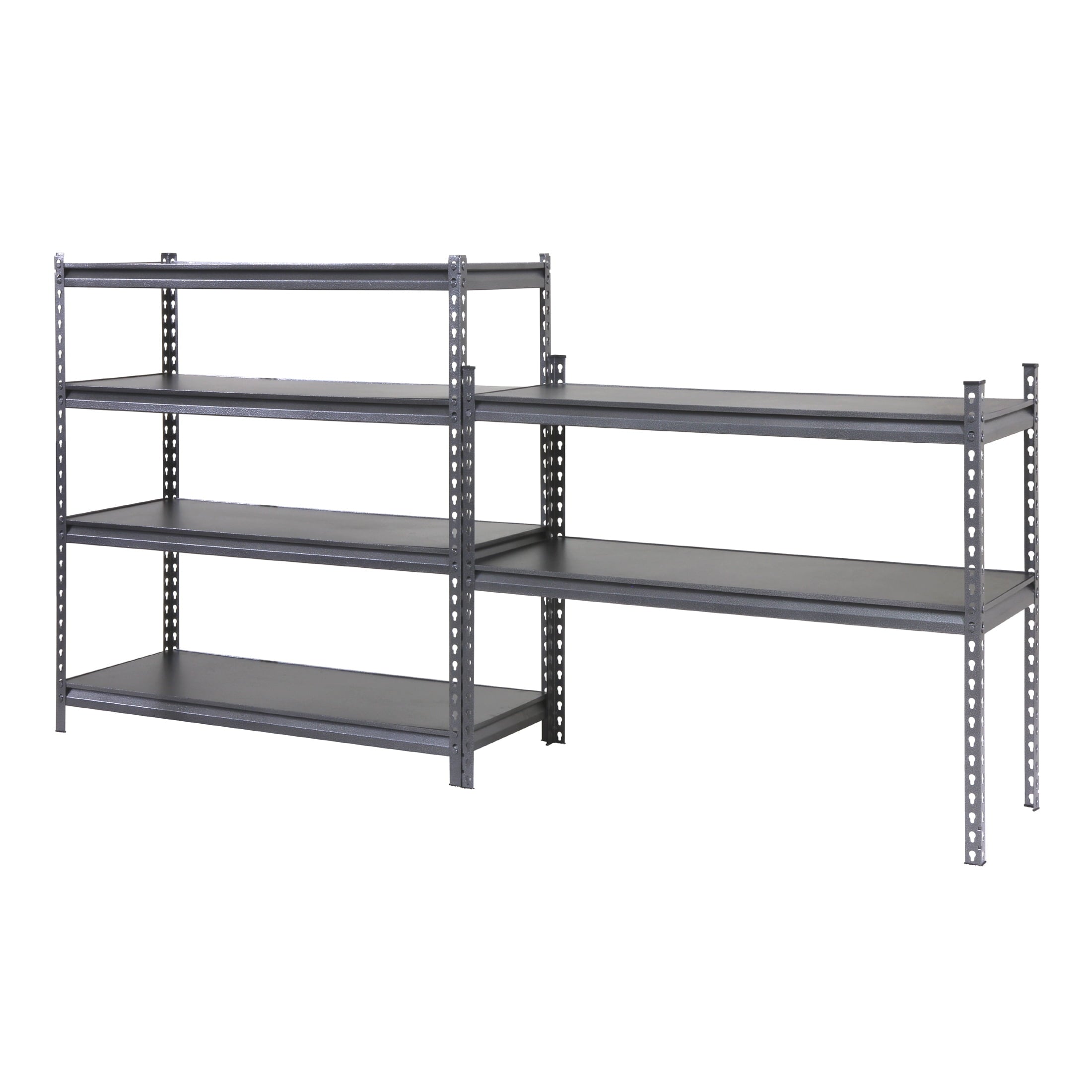 Stronghold Garage Gear 6-Shelf Boltless Rack with Wood Decking, Textured Gray, Shelf unit for garage, 600lbs per Shelf
