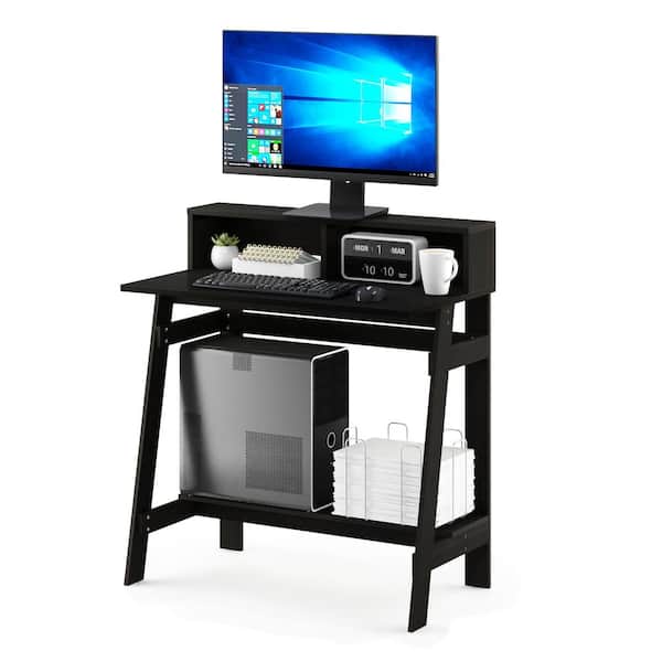32 in. Rectangular Espresso Computer Desk with Hutch