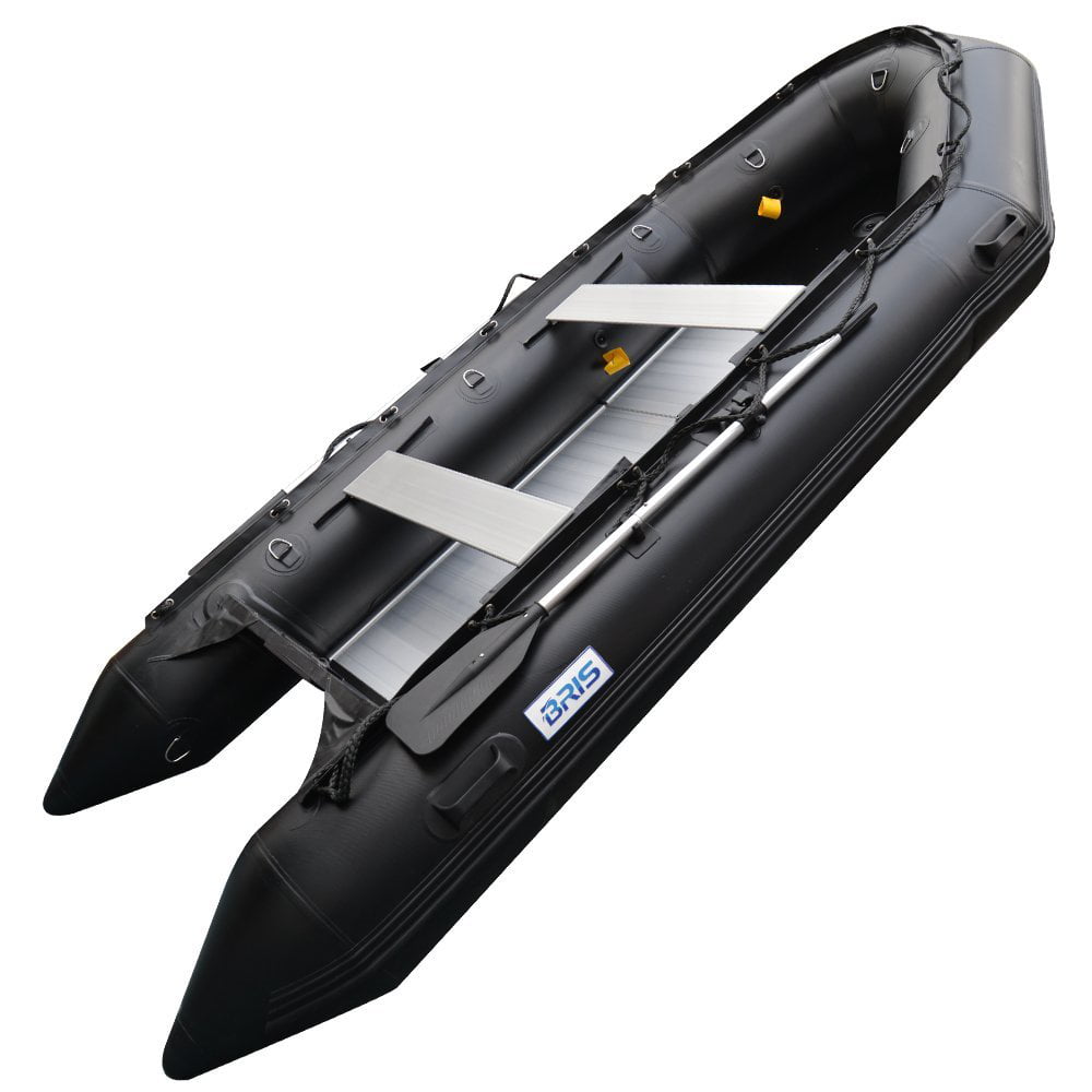 BRIS 12.5Ft Inflatable Boat Inflatable Fishing Rescue Dive Boat Dinghy Raft Pontoon Boat