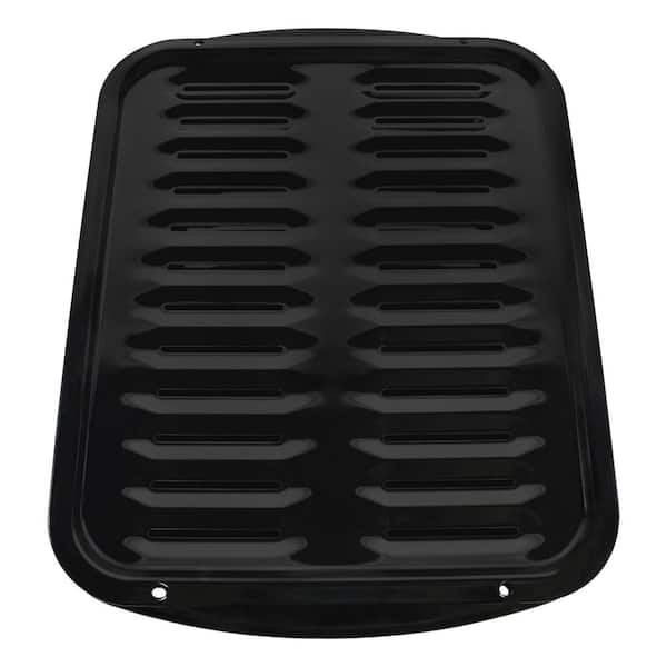 2-Piece Porcelain Heavy-Duty Broiler Pan and Grill Set