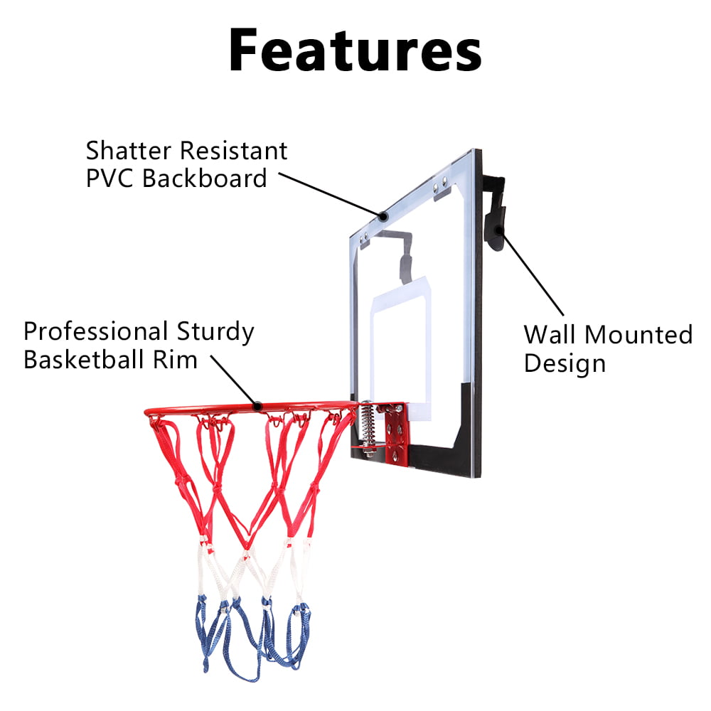 Zimtown Mini Wall Mount Basketball Hoop, Baketball Goal System for Kids/Adult Indoor, Office Cubicle Playing Game