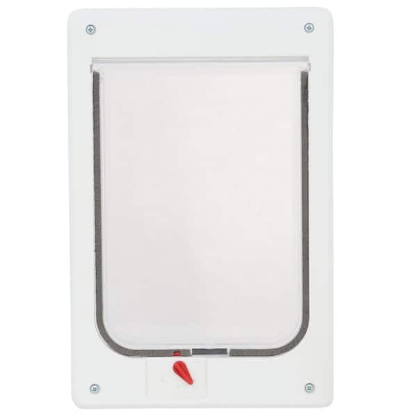 7.5 in. x 10.5 in. Large White Chubby Kat Pet Patio Door Insert for 75 in. to 77.75 in. Tall Aluminum Sliding Door