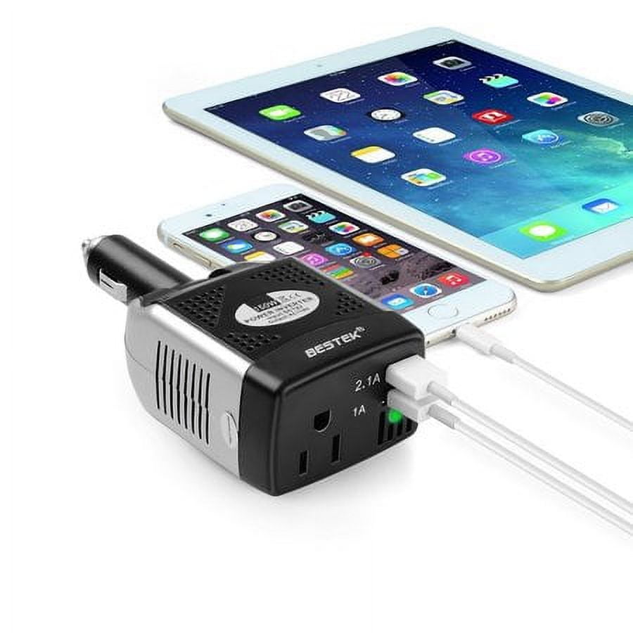 BESTEK 150W Power Inverter Car Charger with 2 USB Charging Ports (3.1A Shared)