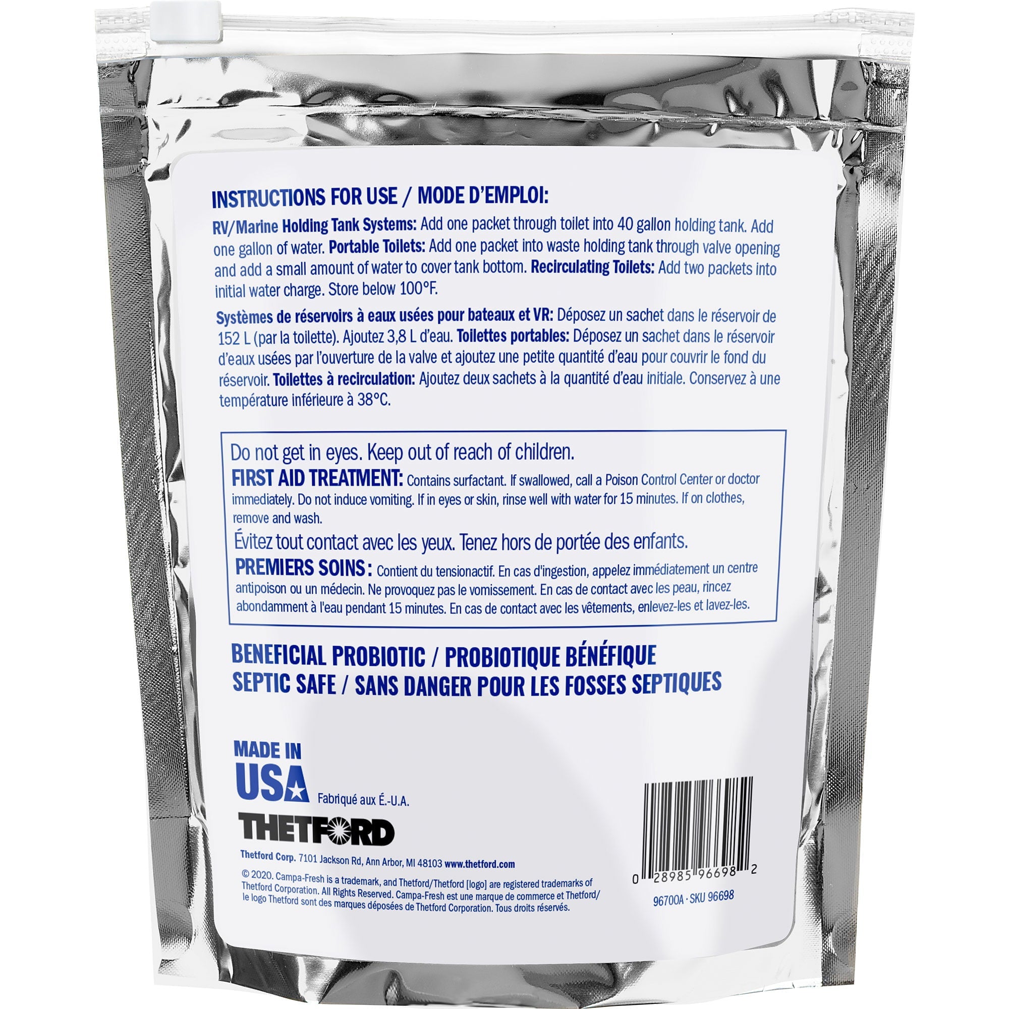 Thetford Campa Fresh Ocean Breeze Toss-Ins Holding Tank Treatment, 16 Count