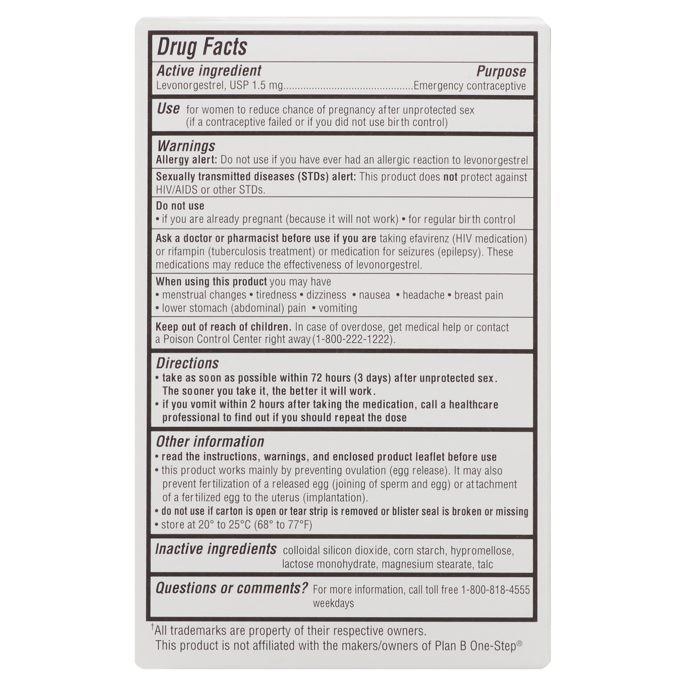 My Choice Emergency Contraceptive Tablet