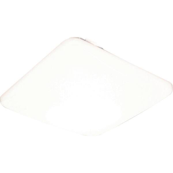 14 in. Square Low-Profile White Integrated LED Flush Mount