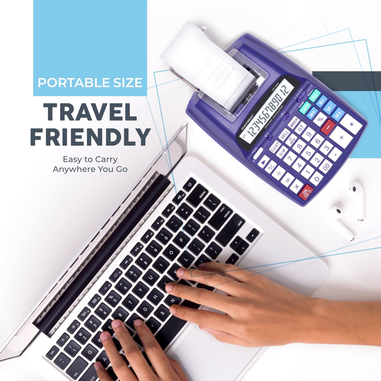 Commercial Printing Calculator with 12 Digit LCD Display Screen, 2.03 Lines/sec, Two Color Printing, AC Adapter Included (Purple)