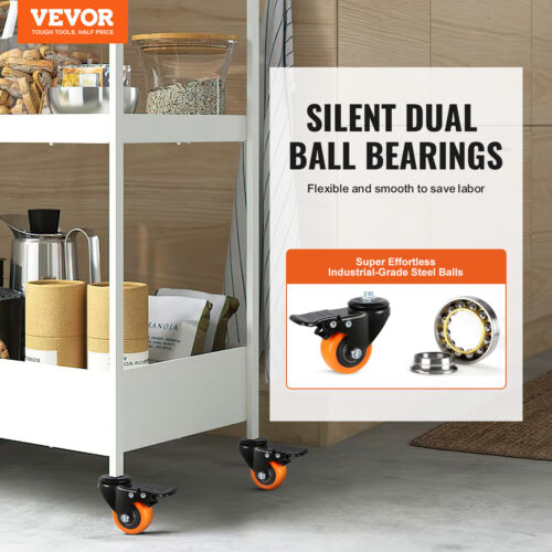 VEVOR 4 x 2 inch Caster Swivel Wheels Heavy Duty Security Brake Wheels,No Noise