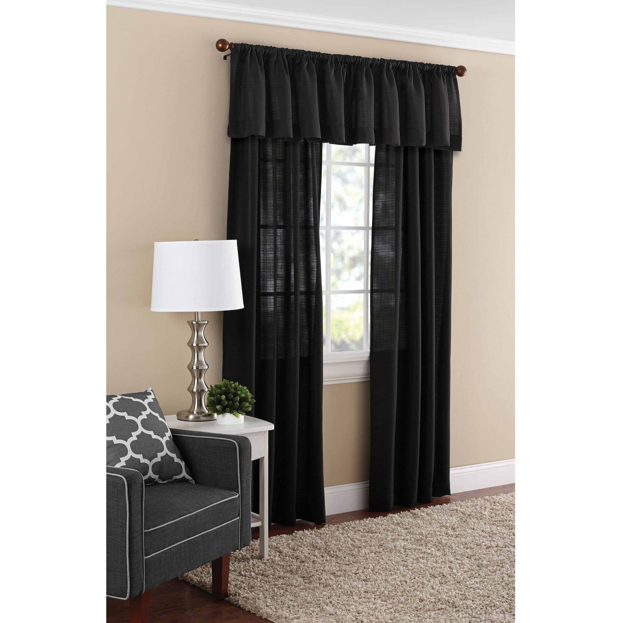 Mainstays Textured Solid Curtain Single Panel, 56