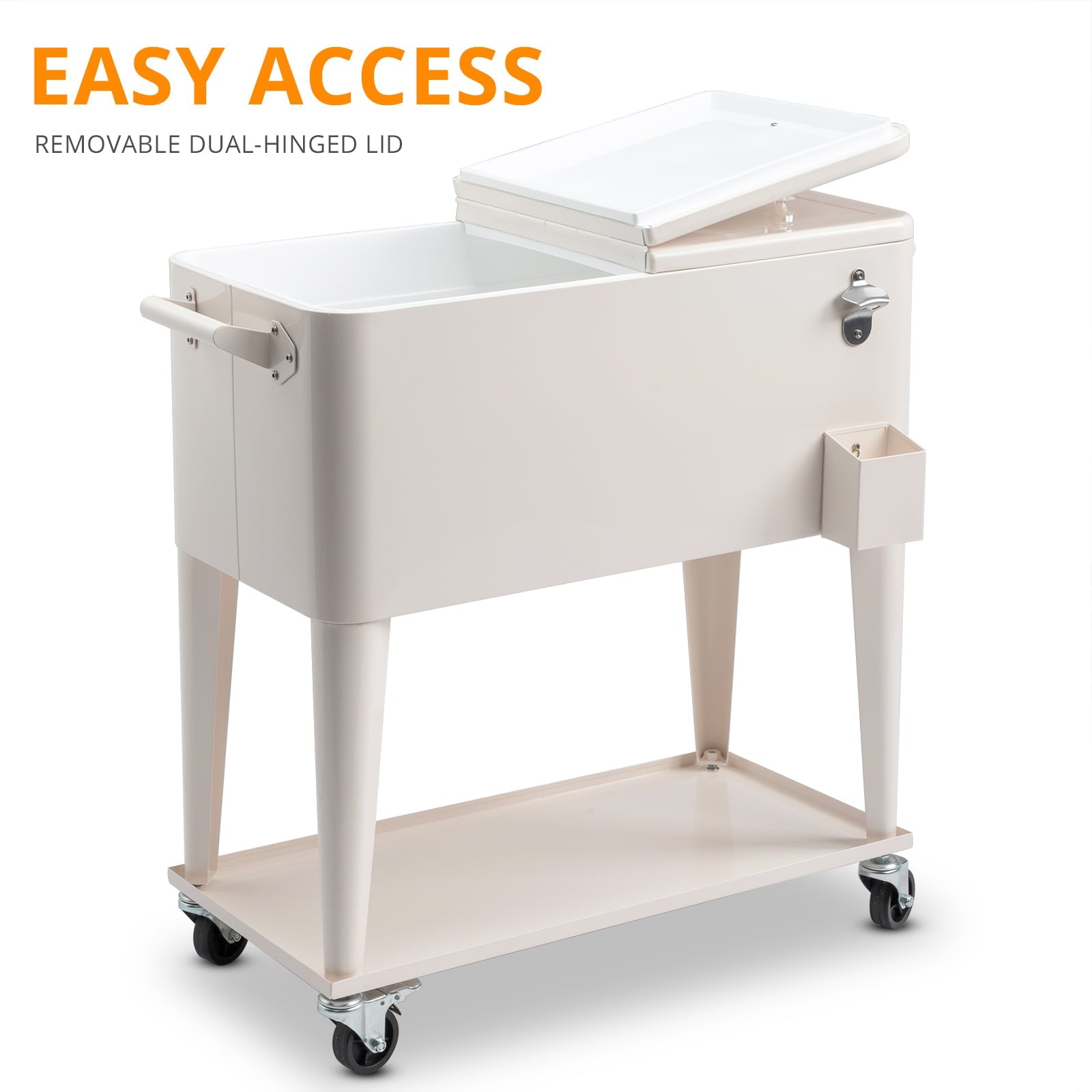 UBesGoo Patio Cooler Cart Keep Your Beverages Cold and Refreshing with this Convenient Rolling Cooler Cart,Rolling Cooler Cart