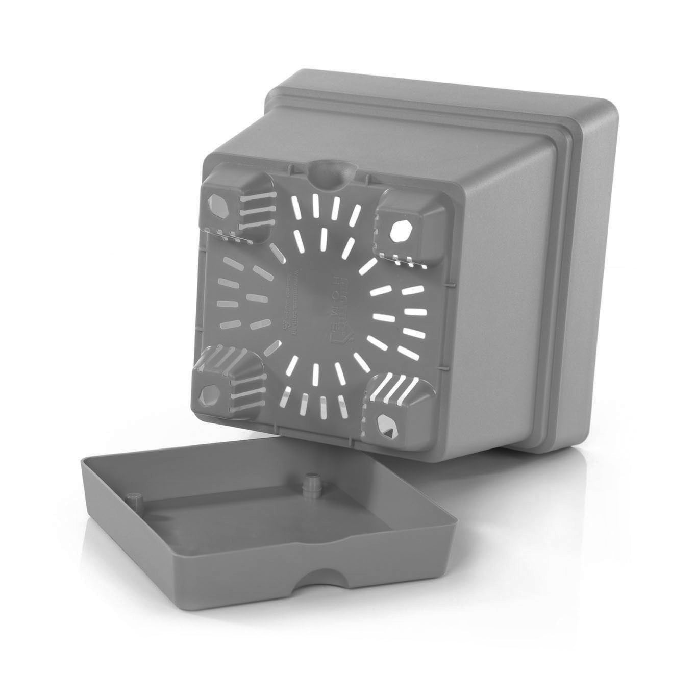 Mintra Home Garden Pots - Grey Square Pot - 6.5inW x 6.5inH