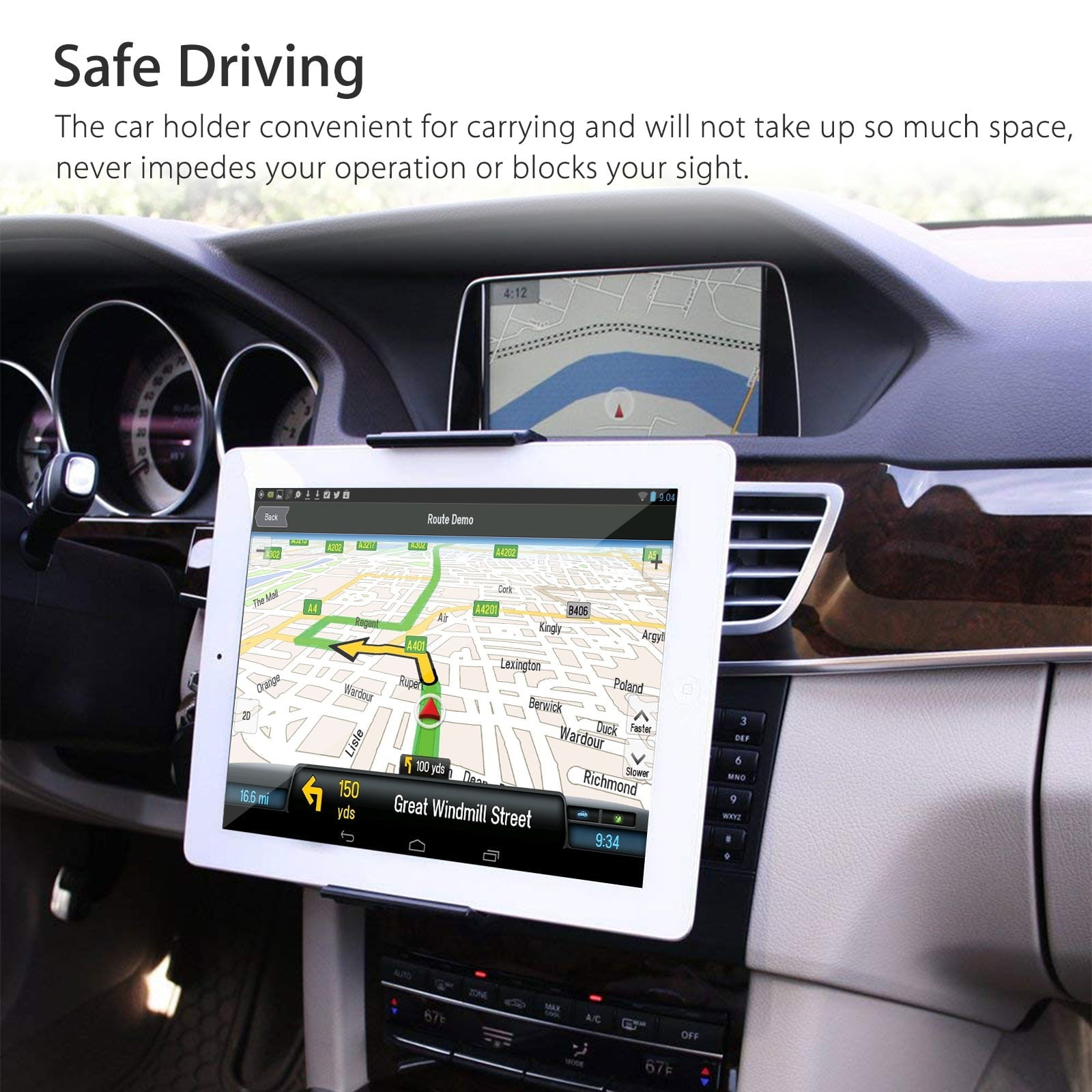 Tablet Car Mount, TSV Universal Car CD Slot Mount, 360degree Rotation Adjustable CD Player Holder Fit for 8-10