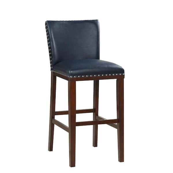 Tiffany 30 in. Navy Contemporary Bar Stool (Set of 2)