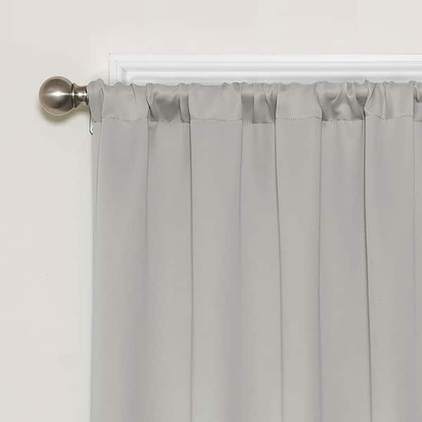 Darrell ThermaWeave Grey Solid Polyester 37 in. W x 63 in. L Blackout Single Rod Pocket Curtain Panel