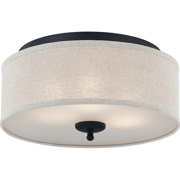 Blanche 16 in. 3-Light Matte Black Flush Mount