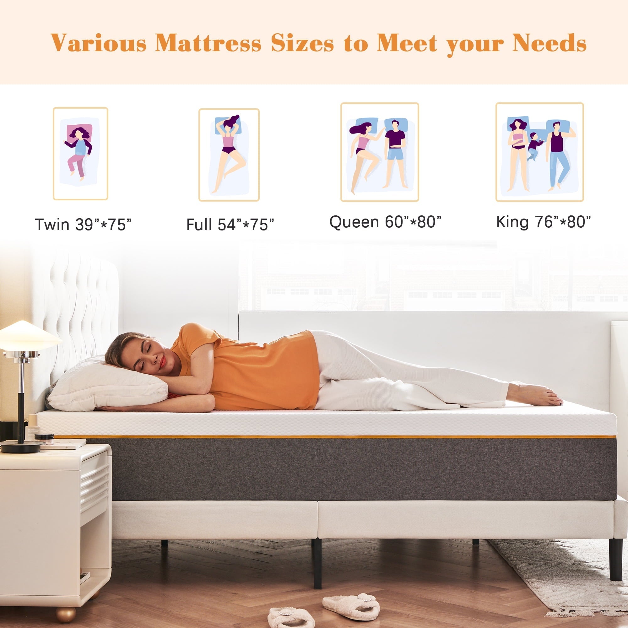 10 inch Queen Size Medium Gel Memory Foam Mattress More Breathable Comfortable Mattress