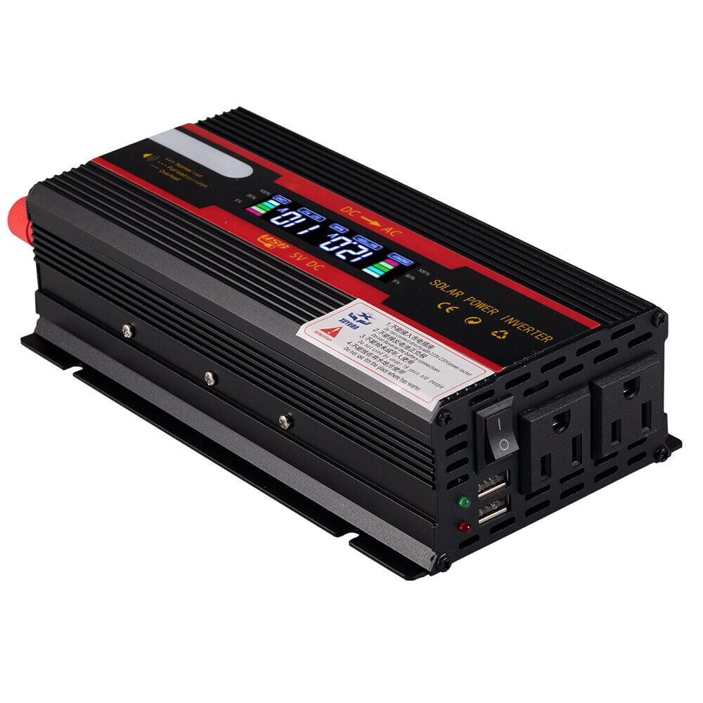JLLOM 3000W/4000W Car Power Inverter DC 12V To AC 110V Pure Sine Wave Solar Converter LCD
