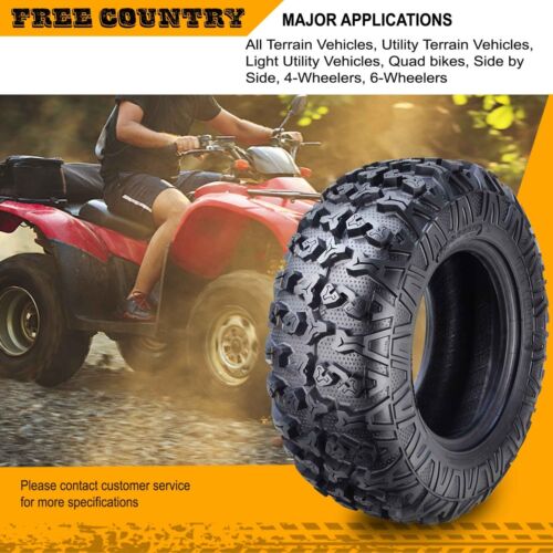 Set 2 Premium Free Country ATV/UTV Tires 25x8-12 25x8x12 /8PR Side Scuff Guard