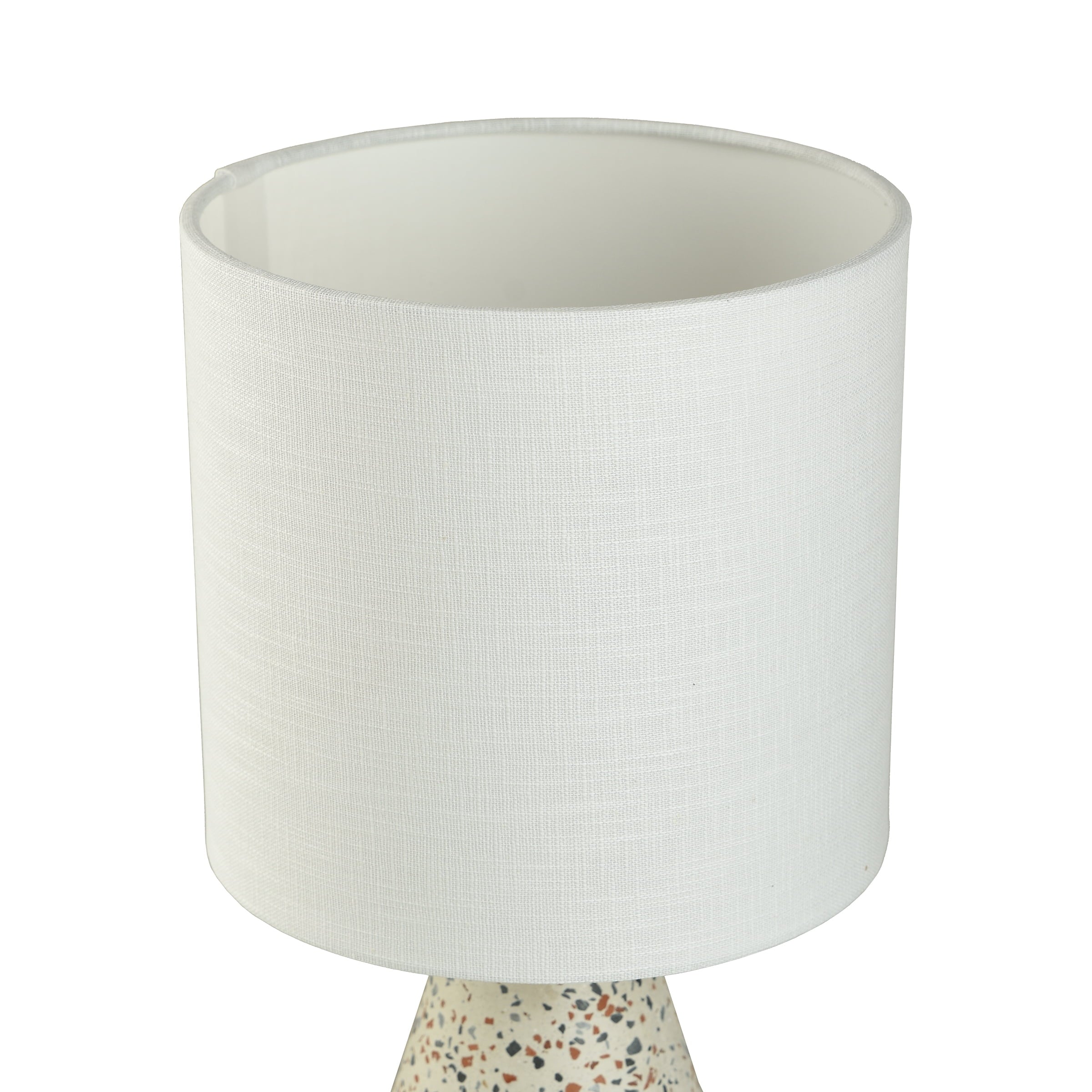 Mainstays Terrazzo Table Lamp with White Drum Shade, 16.75