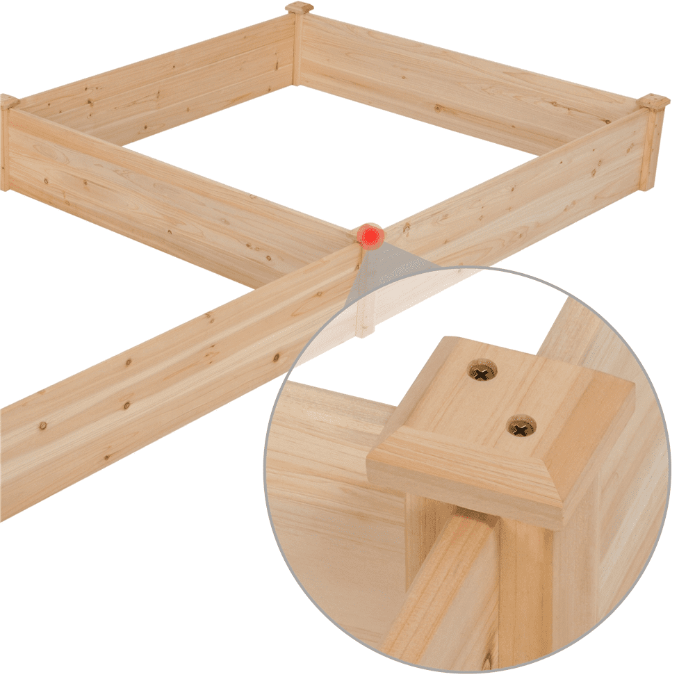 Yaheetech Wooden Raised Garden Bed, Natural Wood