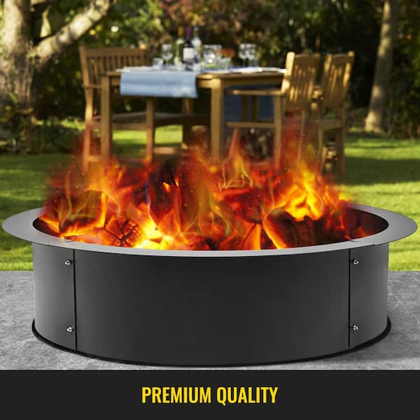 39 in. Dia x 10 in. H Steel Fire Pit Ring Fire Pit Insert Round Park Style Charcoal Grill with 0.12 in. Thick for Park