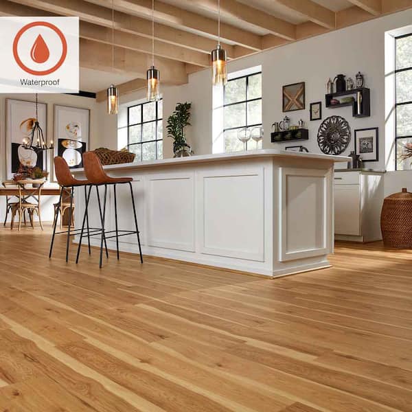 Outlast+ Arden Blonde Hickory 12 mm T x 6.1 in. W Waterproof Laminate Wood Flooring (16.1 sqft/case)