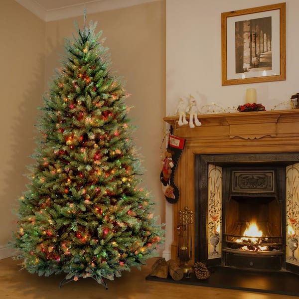 7 ft. Dunhill Fir Artificial Christmas Tree with Multicolor Lights