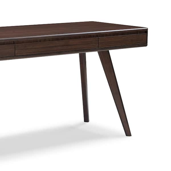 Currant 60 in. Rectangular Wood 1 Drawer Black Walnut Writing Desk