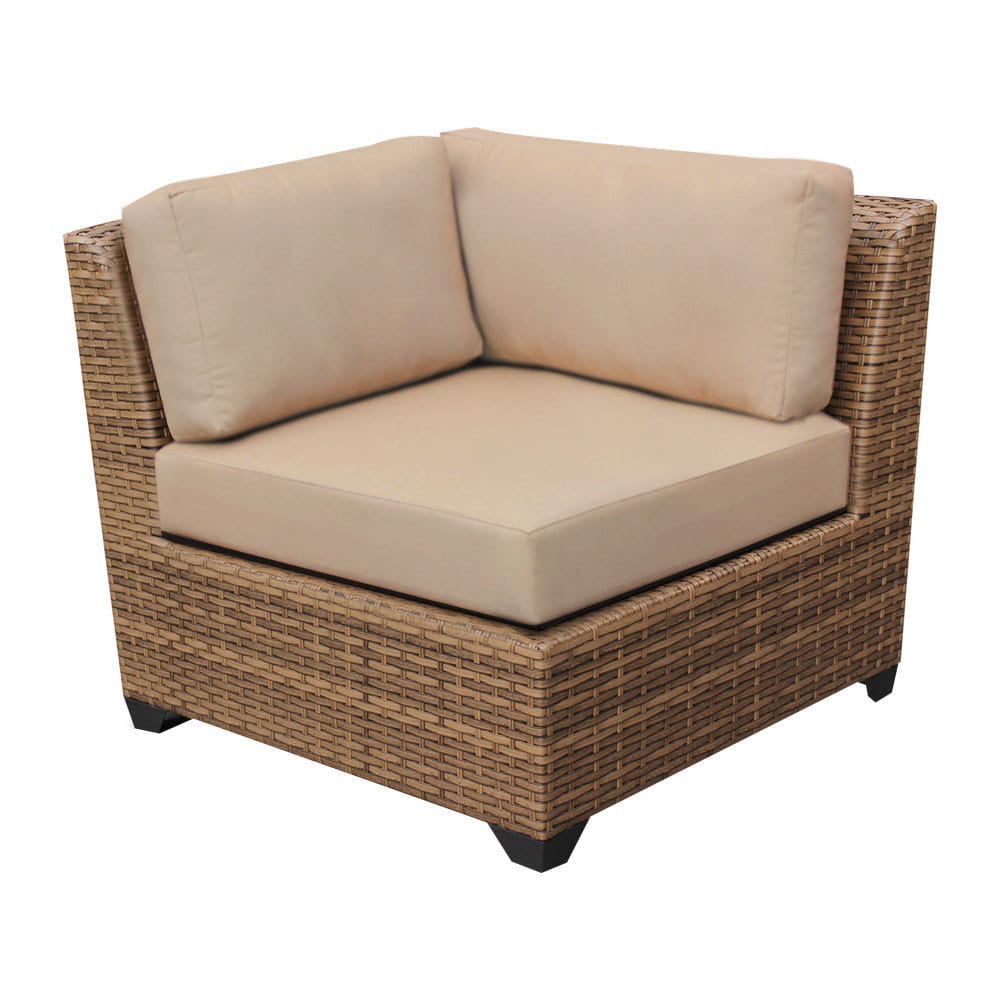 TK Classics Laguna 11-Piece Wicker Patio Sectional Set in Tan
