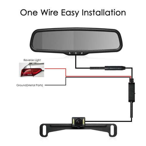 Auto-Vox T2 Car Rear View Reversing Kit 4.3'' LCD Mirror Monitor + Backup Camera