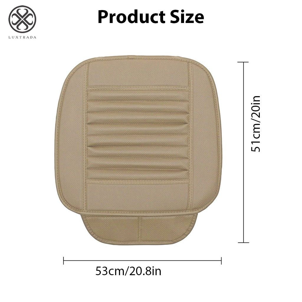 Luxtrada Breathable Car Interior Seat Cushion Seat Cover with PU Leather Pad Mat for Auto Supplies Office Chair (Black) 1 Piece