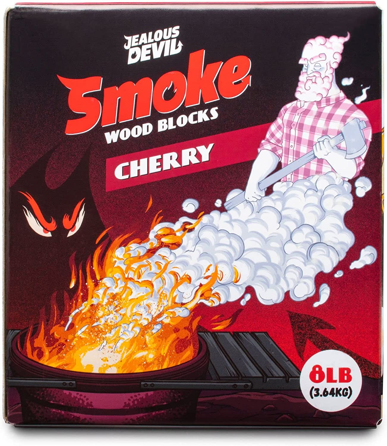 Jealous Devil SMOKE Blocks (Cherry), Wood Chunks for BBQ and Smoking - 8lb