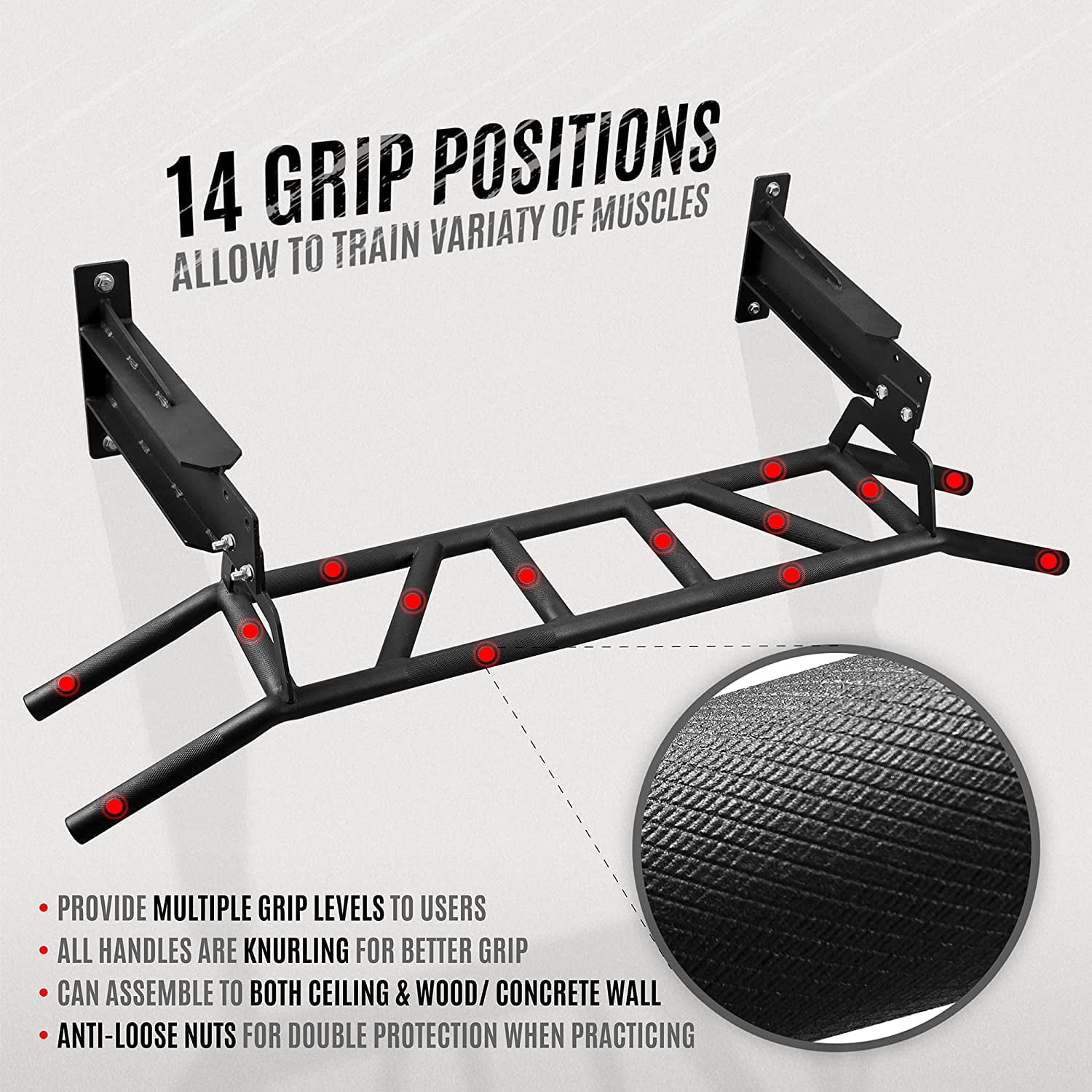 Multigrip Ceiling and Wall Mount Chin Up Bar
