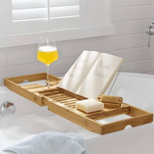 Expandable Bamboo Bath Caddy Tray