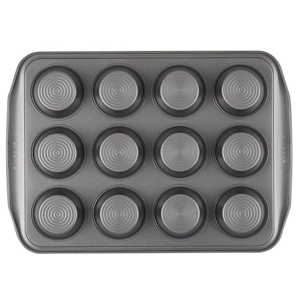 12-Cup Gray Nonstick Bakeware Muffin Pan