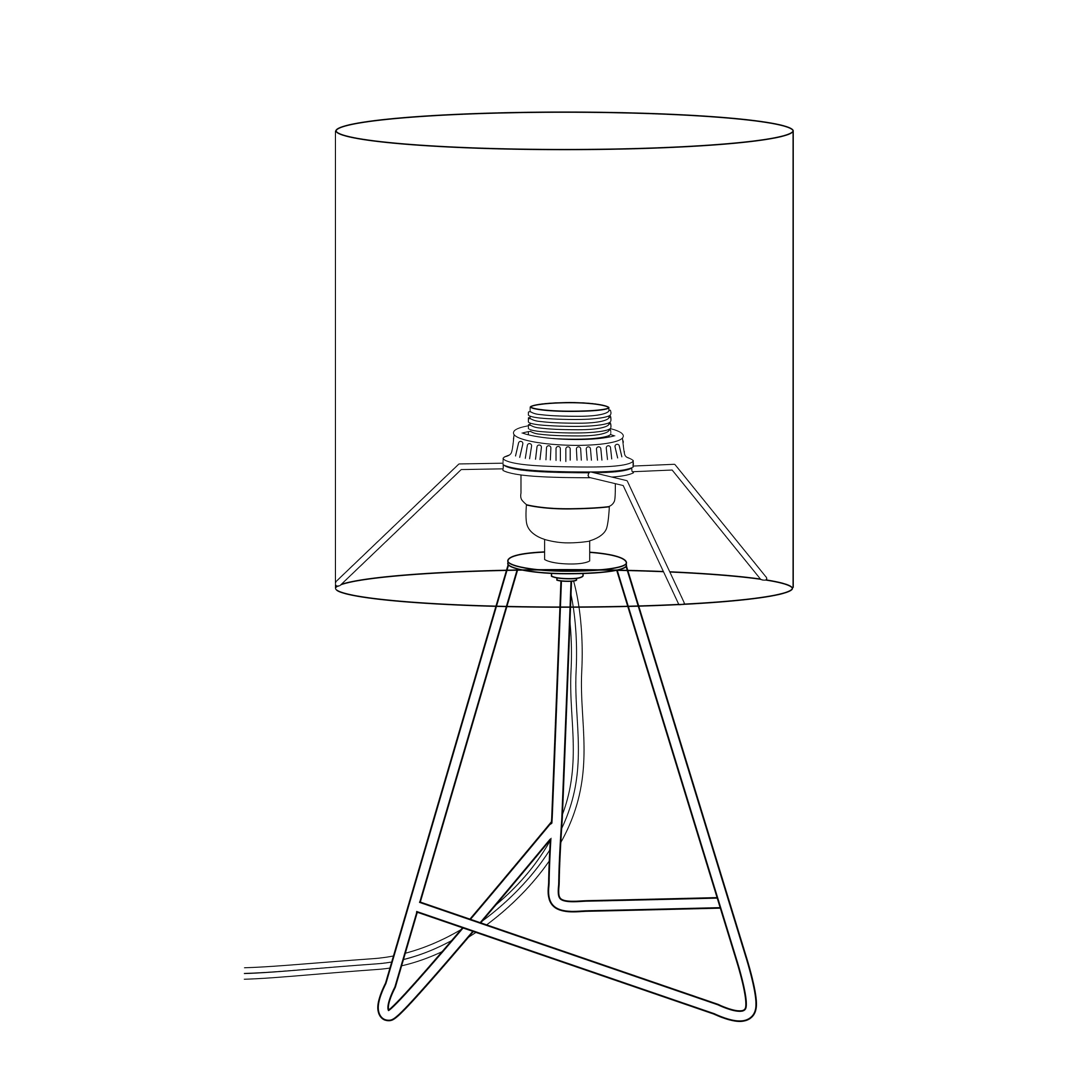 Simple Designs Down to the Wire Table Lamp with Fabric Shade