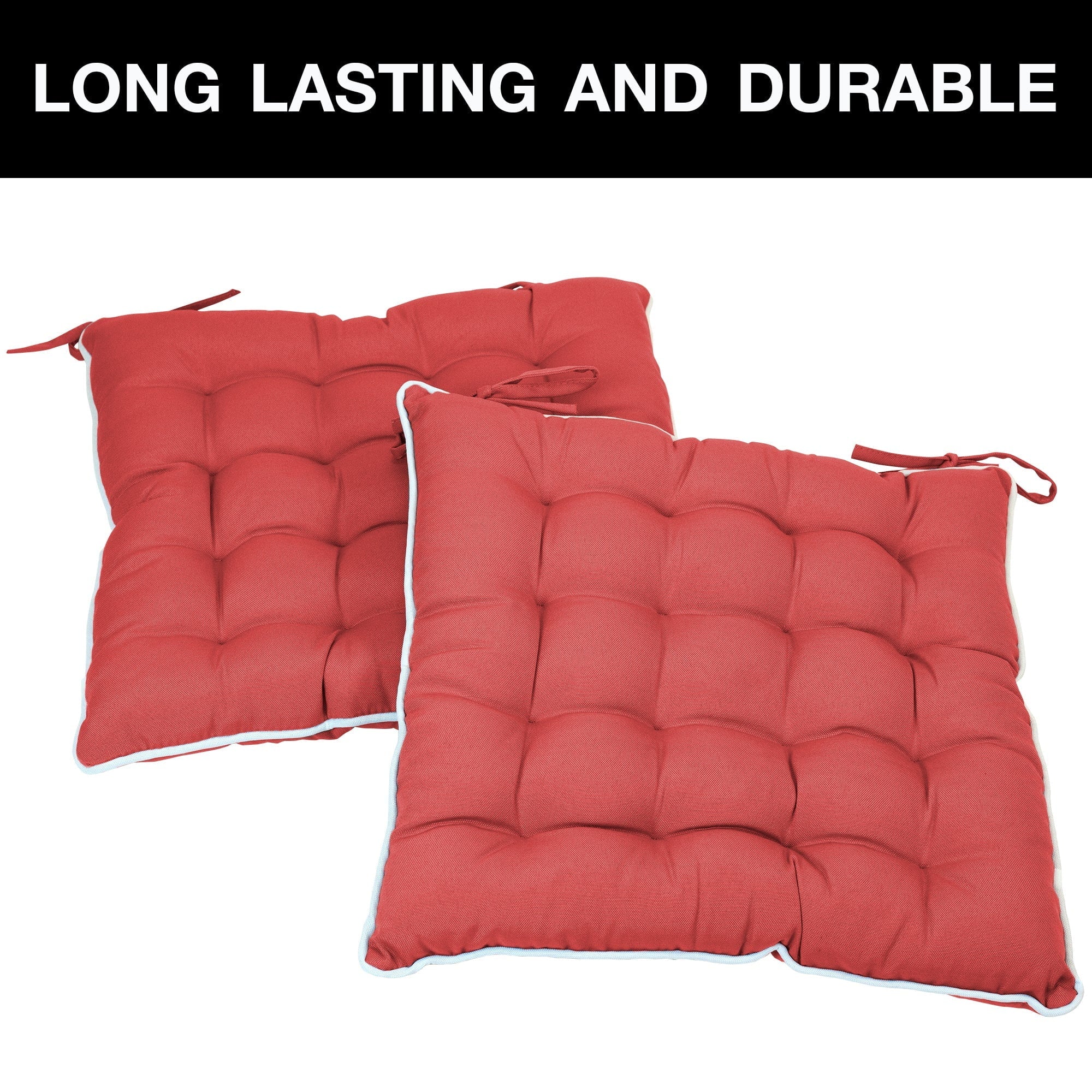 Innovy Products 2pk Spunpoly Indoor/Outdoor Seat Cushions with Flame Retardant Filling