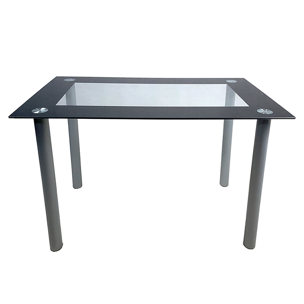 Wilitto 110cm Dining Table Tempered Glass Dining Table(only table)
