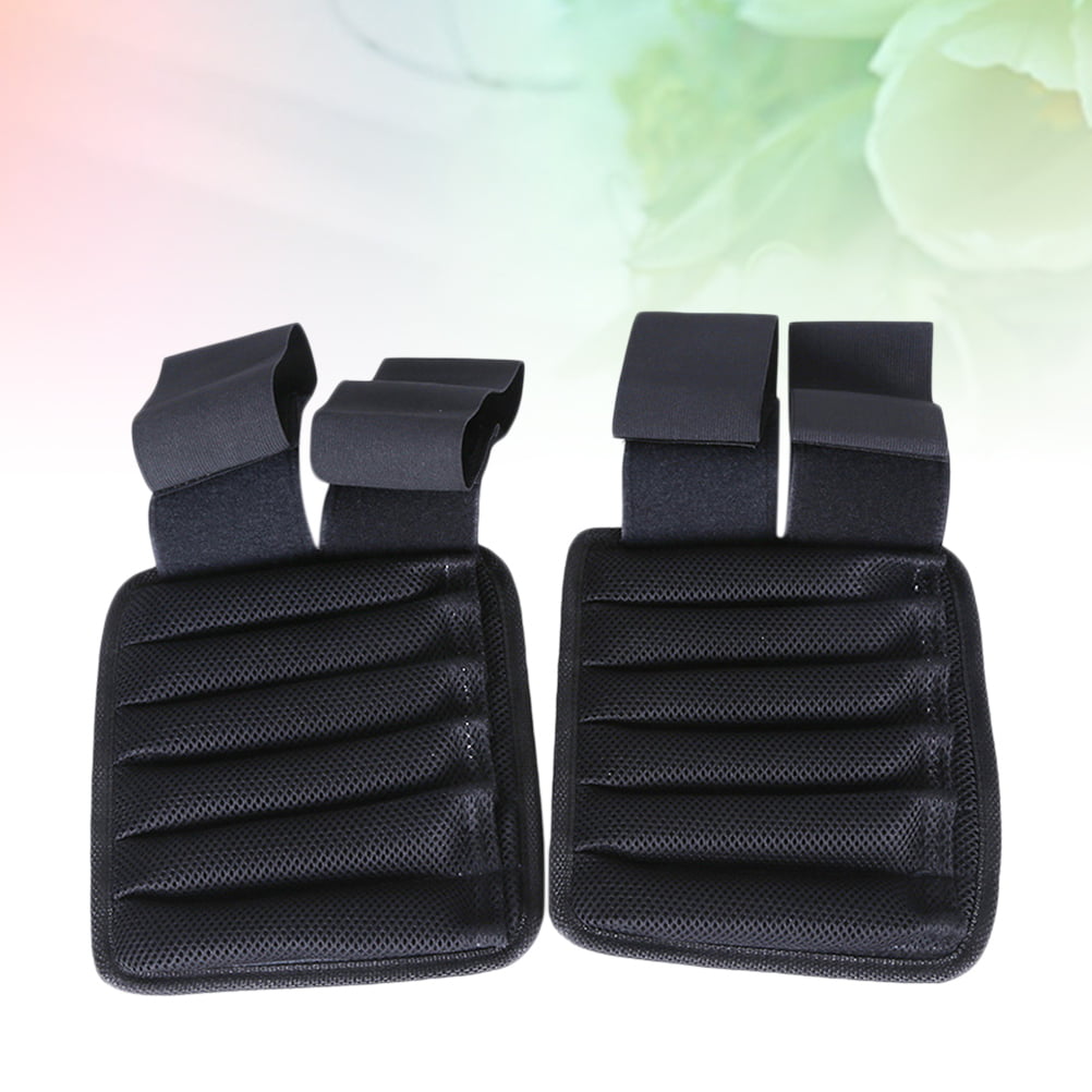 A Pair of Weighted Wristband Adjustable Wrist Brace Strong Support Weighted Wrist Wrap for Jogging Gymnastics Aerobics (Black On