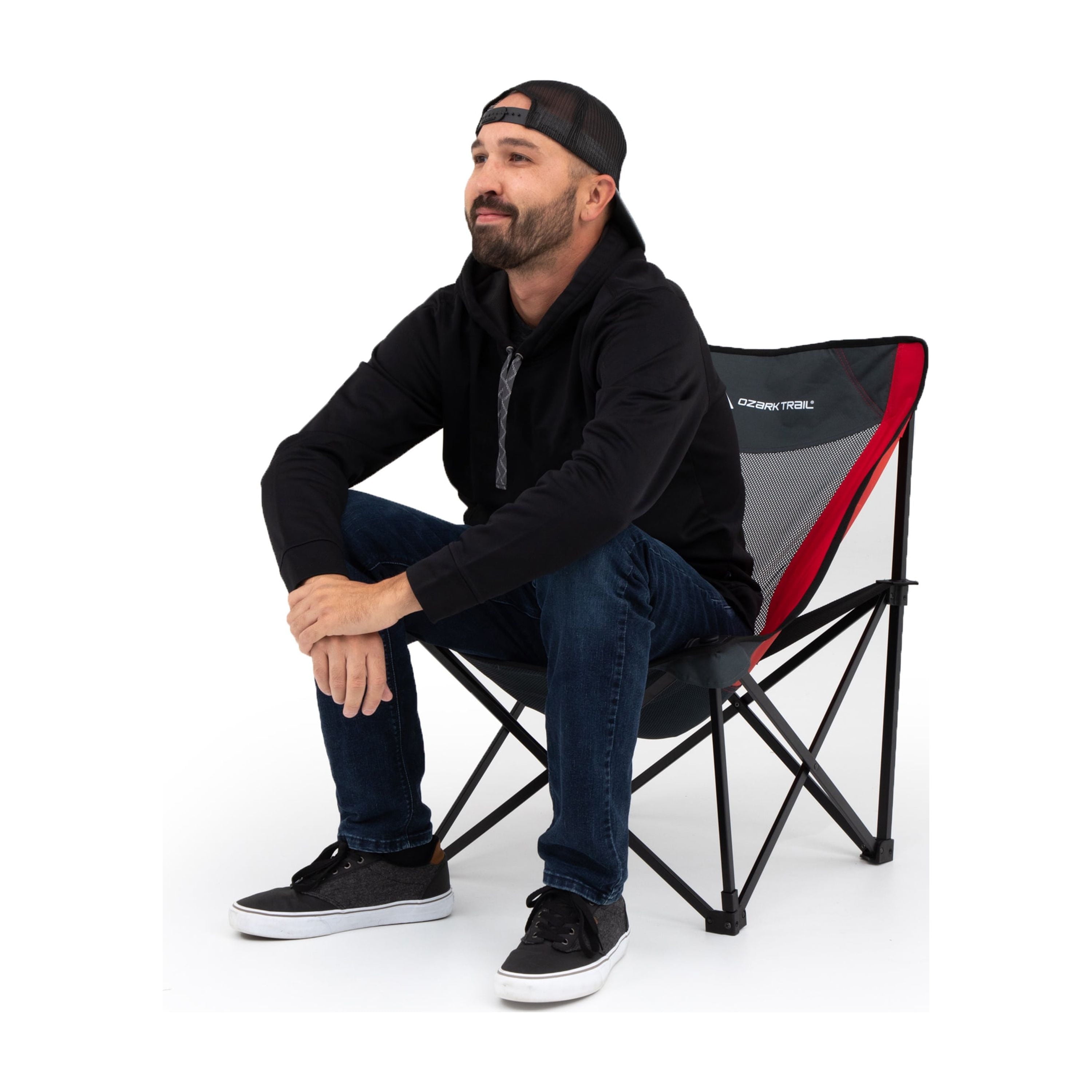 Ozark Trail Camping Chair, Red and Gray