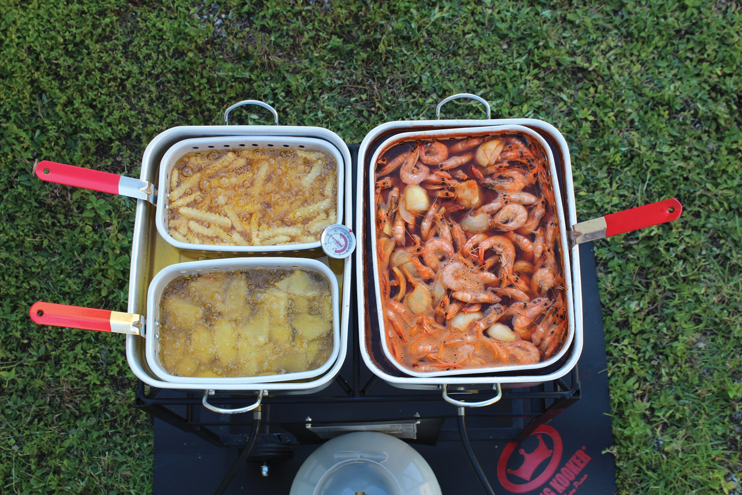 King Kooker XL Double Fryer Cooker Cart