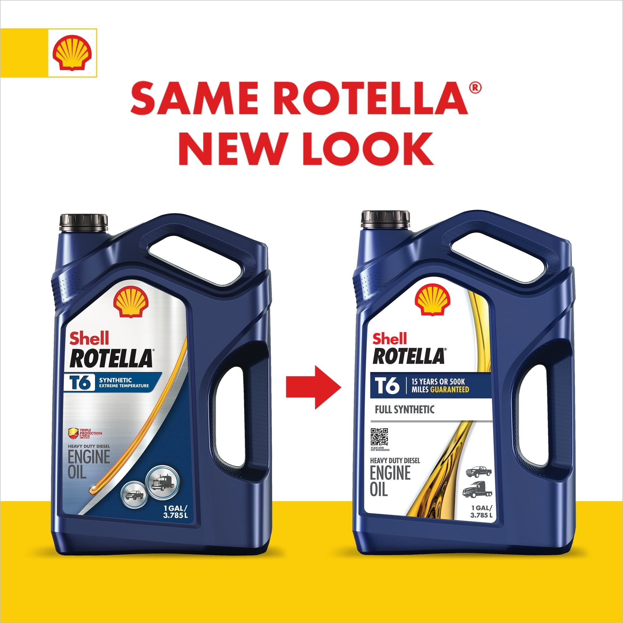 Shell Rotella T6 Full Synthetic 15W-40 Diesel Engine Oil, 1 Gallon