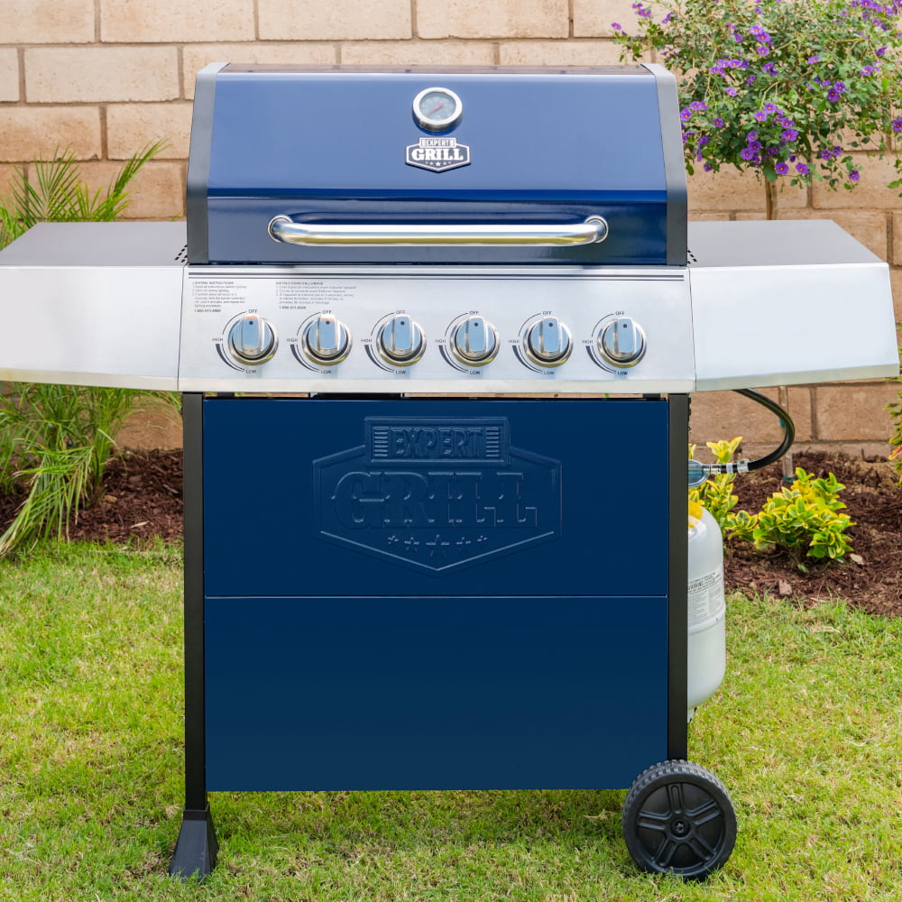 Grill 6 Burner Propane Gas Grill in Blue