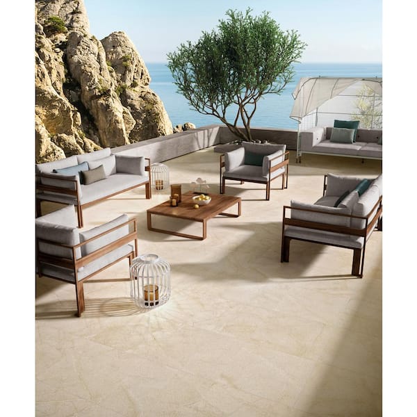 18 in. x 36 in. Living Style Cream Matte Porcelain Paver Floor Tile (2-Pieces/9 sq. ft./Case)
